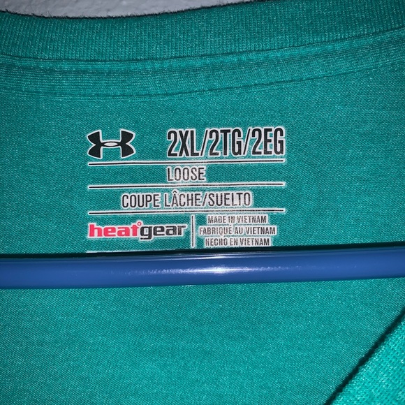 Used Aqua Under Armour Shirt Gently Used XXL - Picture 2 of 3